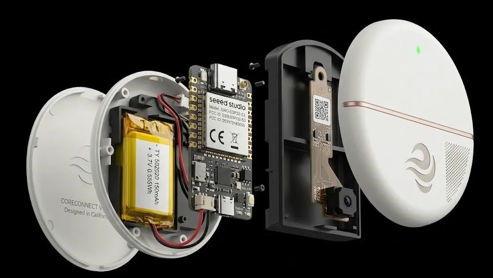 ANEMOS wearable air quality sensor - exploded view