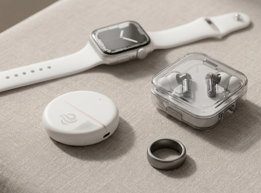 ANEMOS sensor alongside everyday carry items